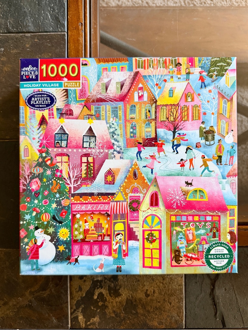 SALE! 25% off 4+ items! Holiday Village 1000 Piece Puzzle by eeBoo